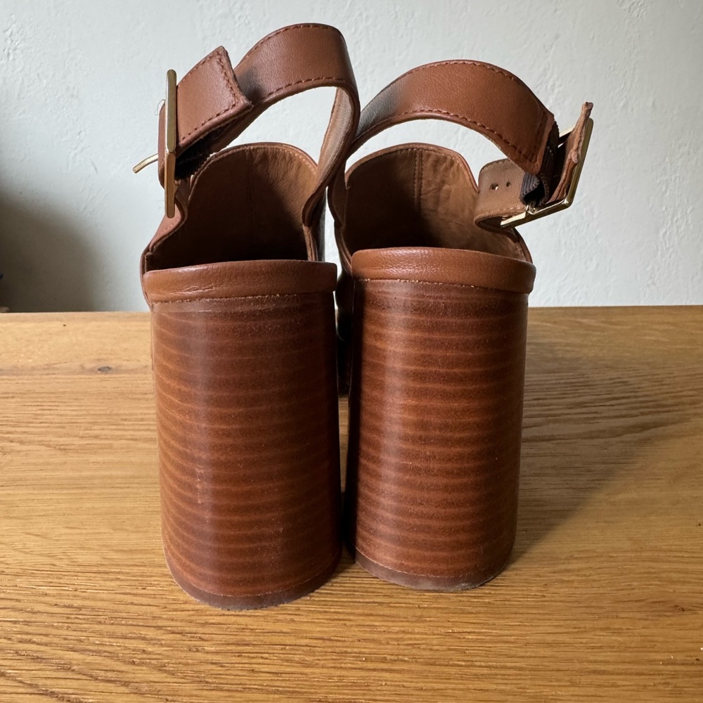 Bobbies Paris Savannah Leather Platform Mule sz 38 - Picture 4 of 6